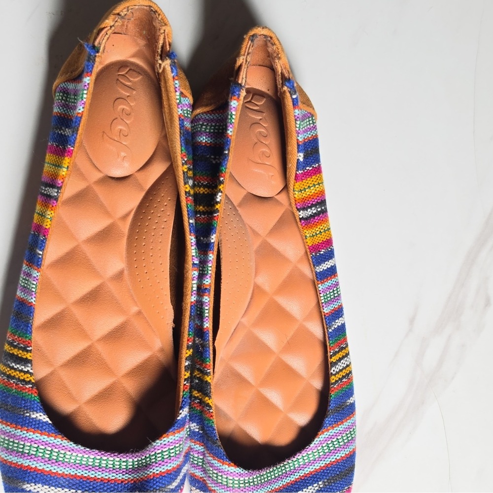 Reef Women's Multicolor Striped Woven Slip-On Ballet Flats Quilted US 6.5